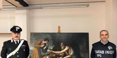 HANDOUT - Das Ölgemälde auf Leinwand aus dem siebzehnten Jahrhundert "Loth avec ses deux filles lui servant à boire", das dem französischen Künstler Nicolas Poussin (Les Andelys 1594 - Rom 1665), in Italien bekannt als Niccolò Pussino, zugeschrieb...