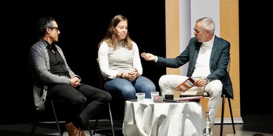 SRF 1 PERSÖNLICH im Knies Zauberhut. v.l. Roger Rhyner, Jeannine Gmelin, Dani Fohrler.