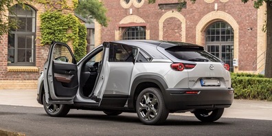 Eines der neuen rein elektrischen Fahrzeuge: der Mazda MX-30