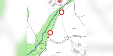  Temporär gesperrter Bereich der Kirnenstrasse im Abschnitt Chlibornet.