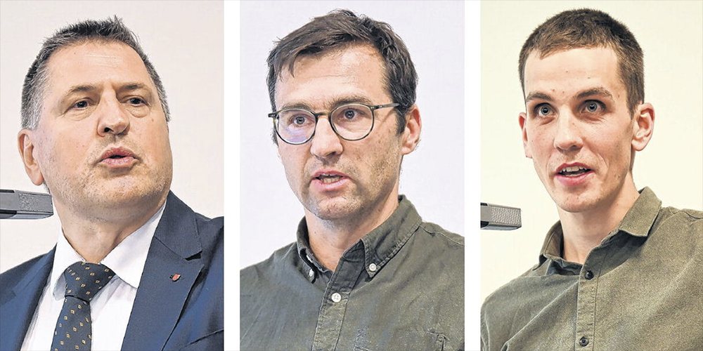 Sandro Patierno, Landesstatthalter und Vorsteher Umweltdepartement, Remo Bianchi, Vorsteher Wald und Natur, Rinze Zgraggen, Jagdverwalter.