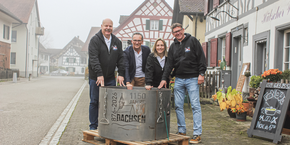 Beat J. Weingartner (v.l.), Urs Schweizer, Sarah Silvestri und Martin Spahn informierten über das Vorhaben von der Jubiläumsfeier im kommenden Jahr.