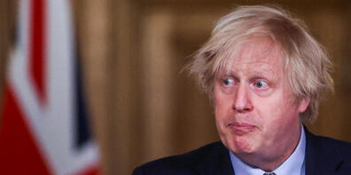 Boris Johnson, Premierminister von Großbritannien, nimmt an einem Medienbriefing zur Corona-Lage in der Downing Street teil. Foto: Hannah Mckay/PA Wire/dpa