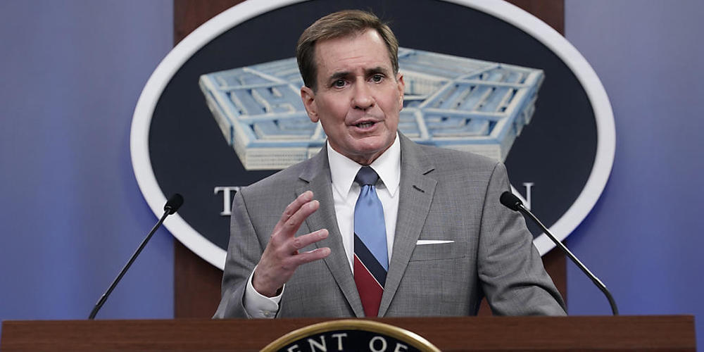 Pentagon-Sprecher John Kirby spricht während einer Pressekonferenz im Pentagon. Foto: Susan Walsh/AP/dpa/Archiv