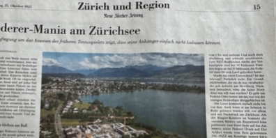 Die «Neue Zürcher Zeitung» beschreibt den Hype um den Neo-Rapperswil-Joner Roger Federer in ihrer Samstagausgabe.