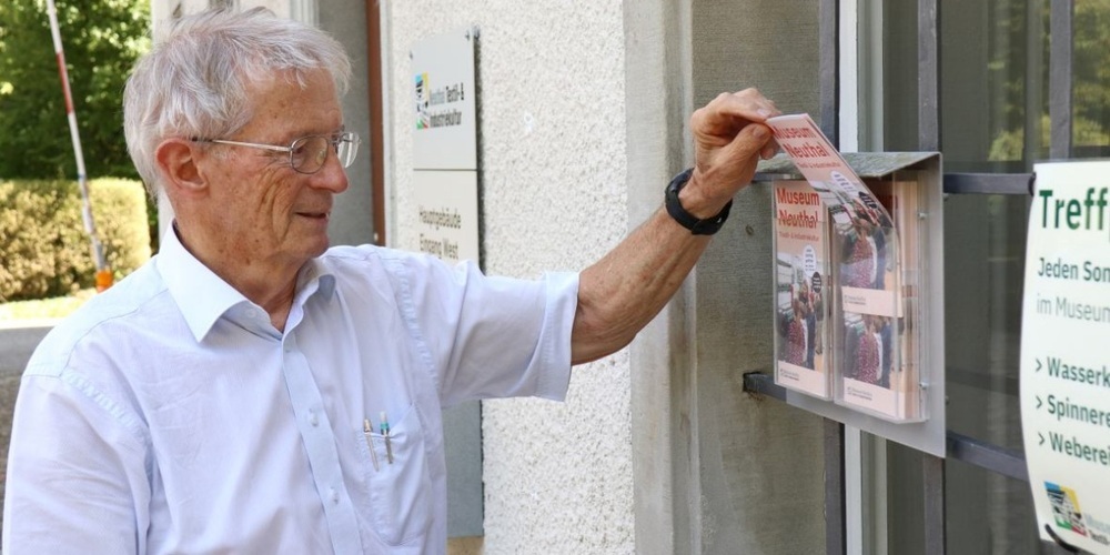 Reinhard Furrer, Präsident des Trägervereins des Museums. Der Elektroingenieur war viele Jahre in der Textilindustrie tätig. Seit zehn Jahren engagiert er sich im Museum Neuthal.