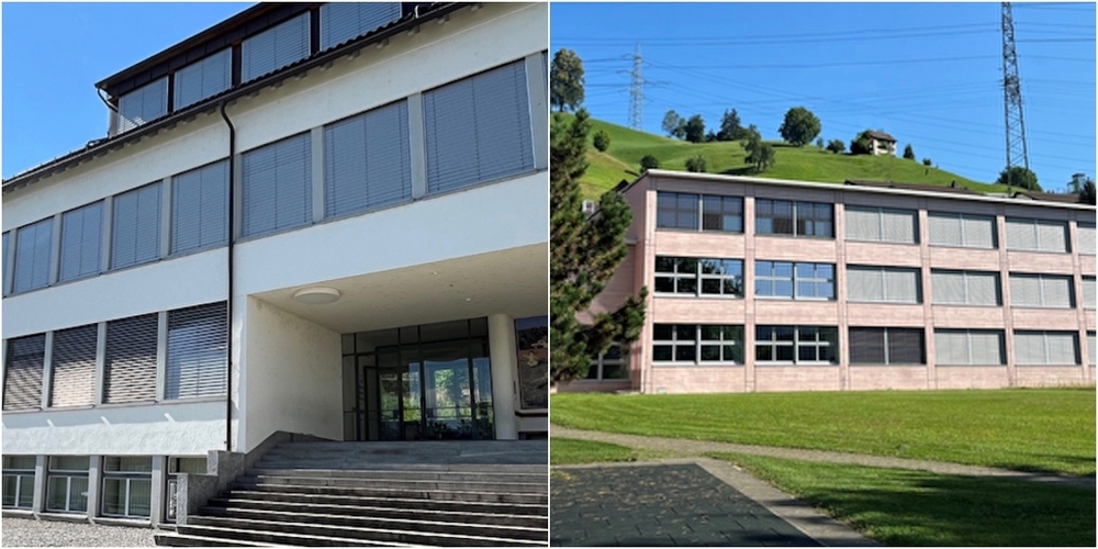 Das Zuteilungsreglement regelt, wie Schülerinnen und Schüler den Schulhäusern Sand (r.) oder Zentral (l.) zugeteilt werden. 