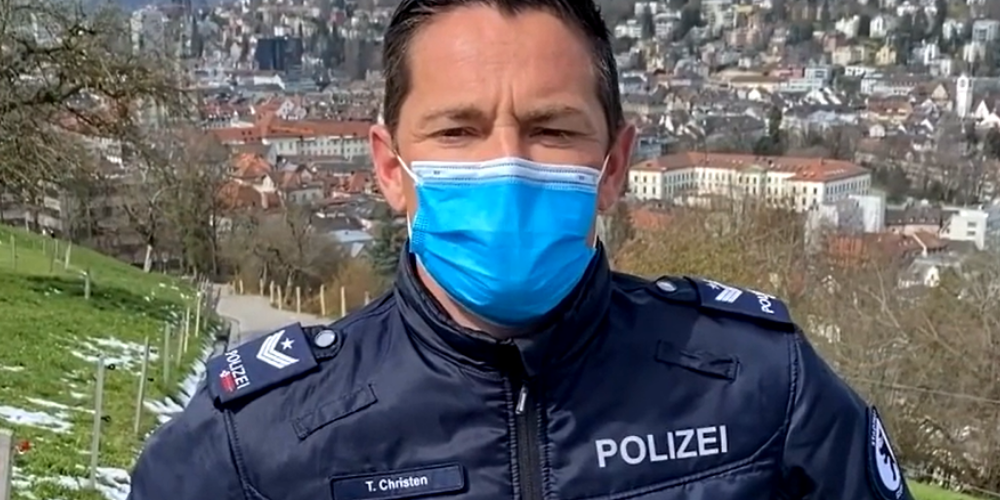 Stadtpolizist Thomas Christen: «Meidet die Stadt St.Gallen heute».