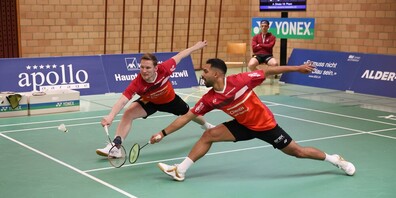  Tabeling und Manavalan (vorne) verloren im Männerdoppel gegen Argovia.
