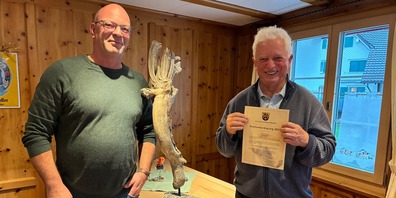 Gemeindepräsident Rolf Huber und Alfons Ammann