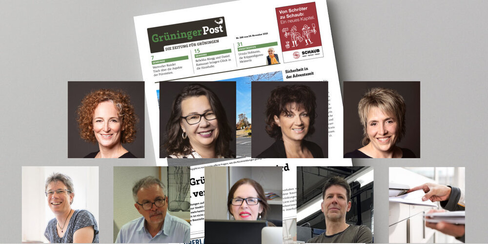 Sie machen die Grüninger Post möglich (v.l.): Barbara Tudor, Martina Gradmann, Gabriela Gasser, Monika Bucher, Priska Schüpbach, Roger Sommer, Franziska Forter, Richard Gerzner und die Mitarbeitenden der Schweizerischen Post.