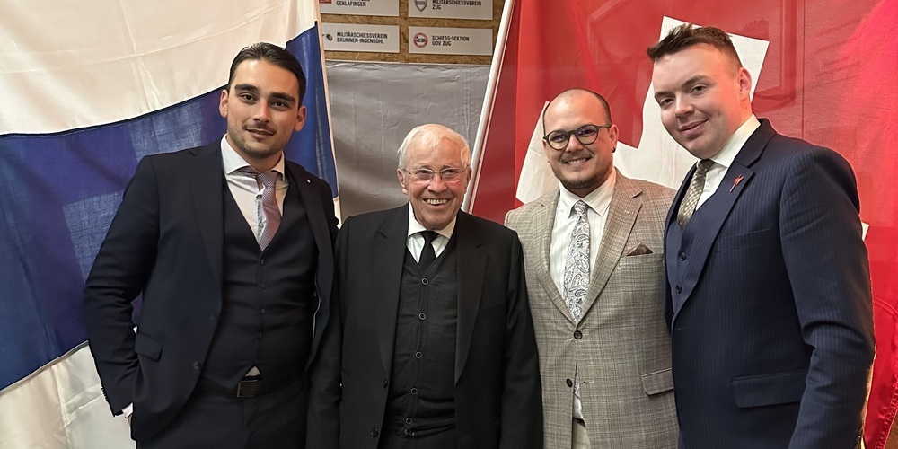 (v.l.n.r): Lucio De Cambio; Christoph Blocher; Martin Dilla; Thomas Kuster