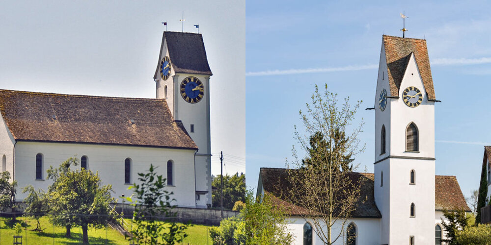 Fusionieren: Die Kirchgemeinden Mönchaltorf und Oetwil. (Archivbilder)