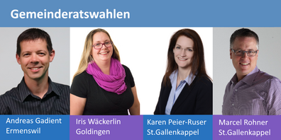 Vier Kandidaten stellen sich für das Amt als Gemeinderat zur Wahl.