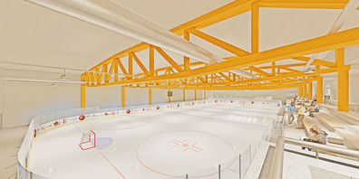 Die Eishallte ist ein Teil des in Einsiedeln neu geplanten Sportzentrums.