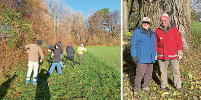 Karl Schmid (86, links) und Josef Kalberer (89) helfen am Frontag immer noch aktiv mit: Da staunten sogar die 20-Jährigen über den jugendlichen Einsatz.