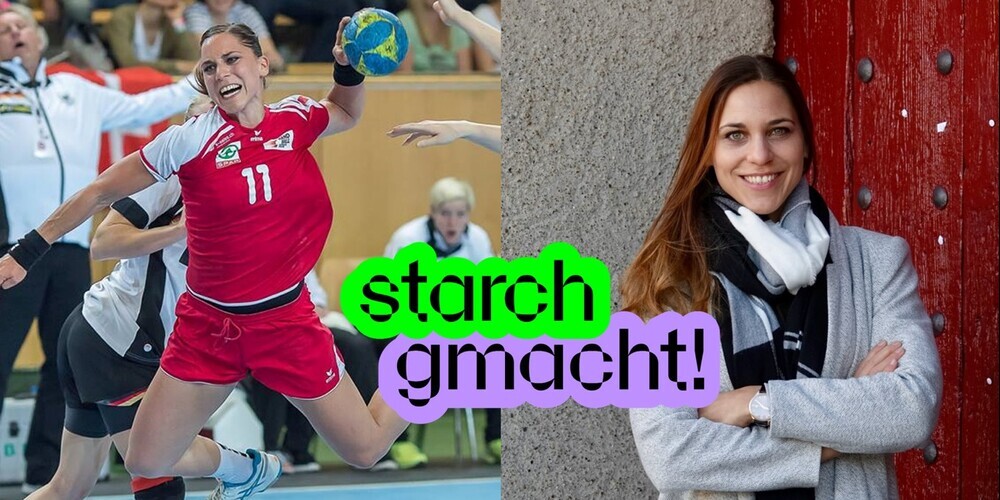 Karin Weigelt 2016 als aktive Nati-Spielerin und heute als Projektleiterin «starch gmacht» beim Schweizerischen Handball-Verband