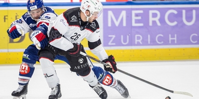 Kampf auf Biegen und Brechen: ZSC-Kapitän Patrick Geering (l.) gegen den Lausanner Erik Brännström.