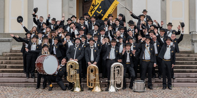 Der MVHO am Kantonalen Musikfest in Mels 2024.