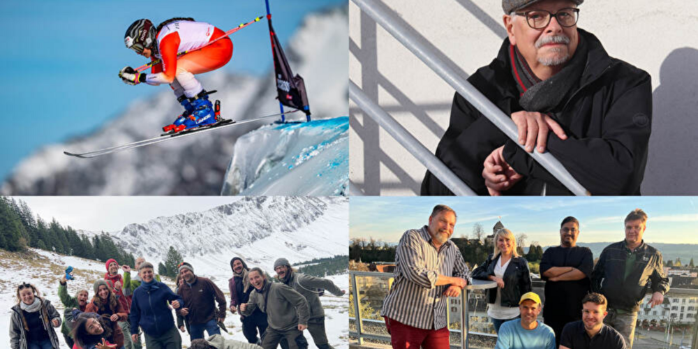 Im Uhrzeigersinn: Natalie Schär, Alfred Zimmerlin, OK Stadtfest Uster mit Rémy Beusch, Maggie Bucher, Tobias Rein, Sanjith Sivasankar, Tobias Meier und Beat Bucher, Verein Konkret.