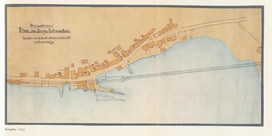 Bahnplan 1855: «Grundsteinlegung für den Dorfplatz; alles braucht seine Zeit».