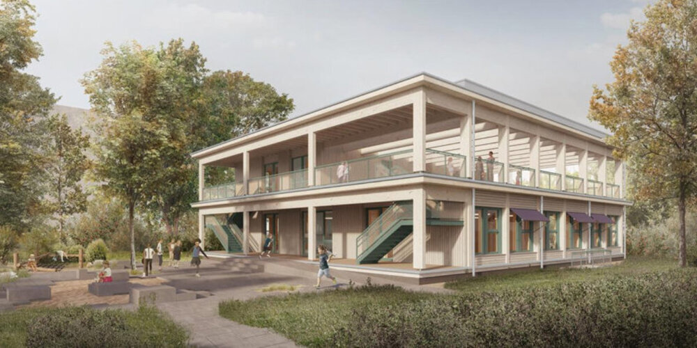 Zur Erneuerung der Kindergärten wurde ein Baukastenmodul entwickelt.