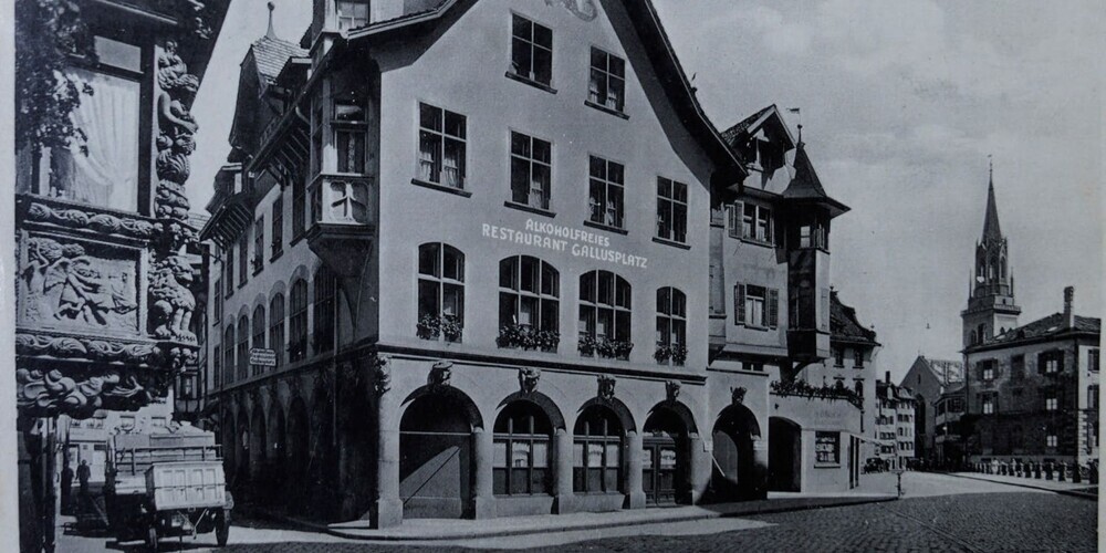 Im Alkoholfreien Restaurant Gallusplatz (früher Volksküche) fand am 26.02.1937 die Jahresversammlung des AGB St.Gallen statt. Im Anschluss an die administrativen Generalversammlungstraktanden lauschten die Anwesenden Sonaten von Beethoven und alkoholkritischer Mundartdichtung