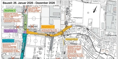 Ab Januar 2026 wird an der Bleuler- und Enzenbühlstrasse für den Fernwärmeausbau gebaut.