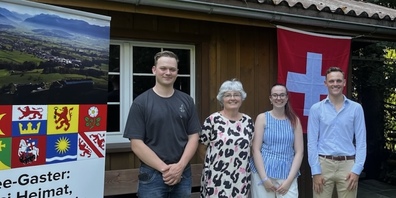 Der Vorstand der SVP Benken: v.l. Andreas Mettler, Vizepräsident; Erika Hess; Jasmine Volk, Besitz; Jürg Hofstetter, Präsident. Auf dem Bild fehlt Karin Wildhaber. 