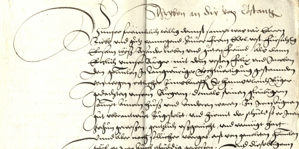 Brief von Bürgermeister und Rat von St.Gallen an Georg Speth von Sulzburg, Bürgermeister und Rat zu Konstanz vom 6. Mai. 1554