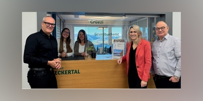 v.l.n.r.: Urs Röck, Sandra Meier, Tamara Schmid, Jennifer Regenscheit und Peter Scherrer