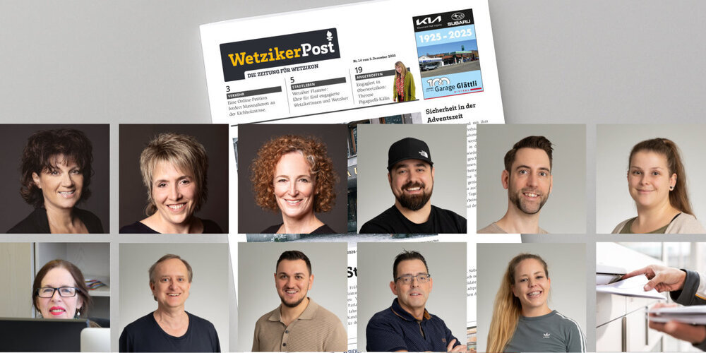 Sie alle sind Teil der Wetziker Post (v.l.): Gabriela Gasser, Monika Bucher, Barbara Tudor, Andreas Wolfensberger, Marco Bräm, Semiha Cejka, Franziska Forter, Patrick Bünter, Pajtim Ajro, Sandro Crestani, Miriam Bühler und die Mitarbeiter der Schweizerischen Post.