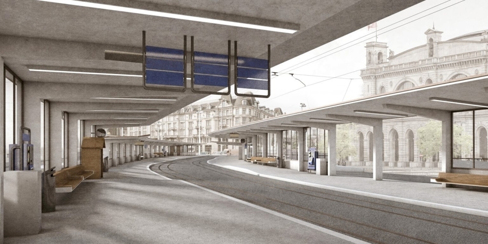 So soll die Haltestelle Bahnhofquai dereinst aussehen.