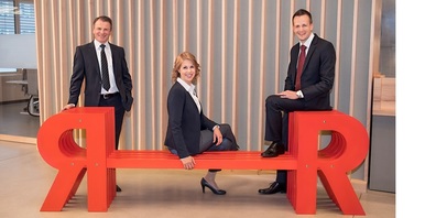 (V. l) Patrik Forster als neu gewählter VR-Präsident, Judith Scherzinger und Martin Pfister als neue VR-Mitglieder.