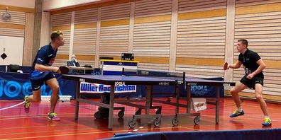 Captain Elia Schmid bringt das NLA-Team des TTC Wil gegen Neuhausen mit 1:0 in Führung.