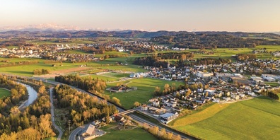 Region  Uzwil, Henau im Vordergrund.