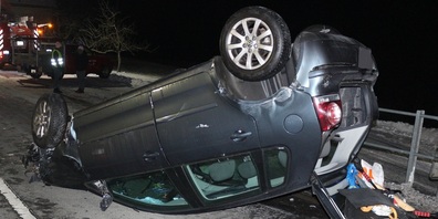 Unfallendlage auf der Rutlenstrasse in Oberegg