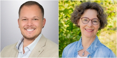 Kandidieren für den Gemeinderat: Martin Dilla (SVP) und Claudia Weber (GLP).