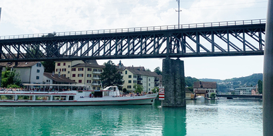 Die Rheinbrücke während drei Monaten saniert.