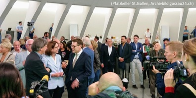 Im Pfalzkeller in St.Gallen ist die kantonale Wahl- und Medienzentrale. Archivbild: Gossau24