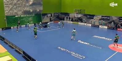 Tino von Pritzbuer bei seinem Treffer zum 1:2 aus Sicht von WASA. 