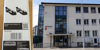 Schuh-Spikes in drei Grössen (l.) sind kostenlos bei der Abteilung Gemeindekanzlei im dritten Stock des Gemeindehauses Schmerikon erhältlich.