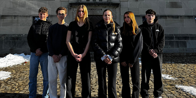 Das Team von LockIn: (v.l.) Elis Schönbächler (CFO), Matthew Edelman (CPO), Viviana Lindemann (CAO), Ella Brunner (CEO), Allegra Schober (CTO), Paul Vogt (CMO).