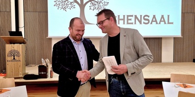 Oskar Seger, Parteipräsident FDP Kanton St.Gallen, und Peter Nüesch, Präsident FDP Rheintal. Beide sind zudem Kantonsräte