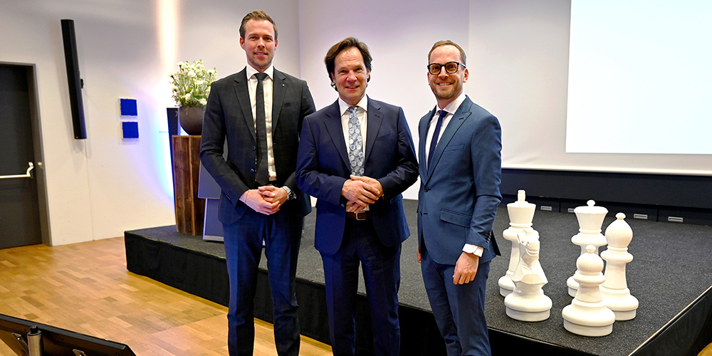 Die Referenten am acrevis Anlageapéro: (v. l.) Alessandro Poletti, Prof. em. Dr. Christoph Frei und Martin Lüscher.