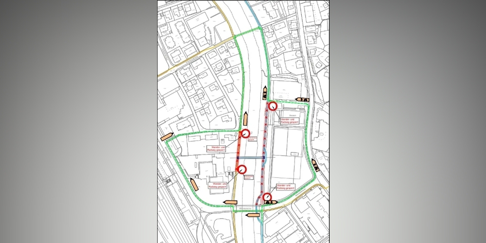 Campus Steg Wattwil, Umleitung Langsamverkehr. (Symbolbild)