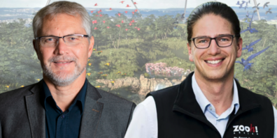 Thomas Baltensperger (l) und Zoo-Chef Severin Dressen (r)
