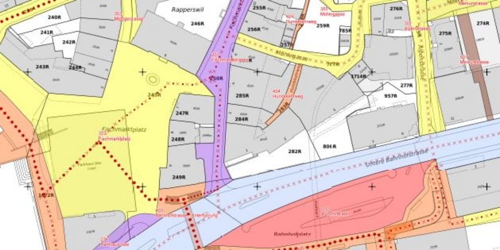 Ausschnitt des Gemeindestrassenplans.