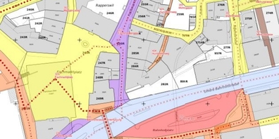 Ausschnitt des Gemeindestrassenplans.