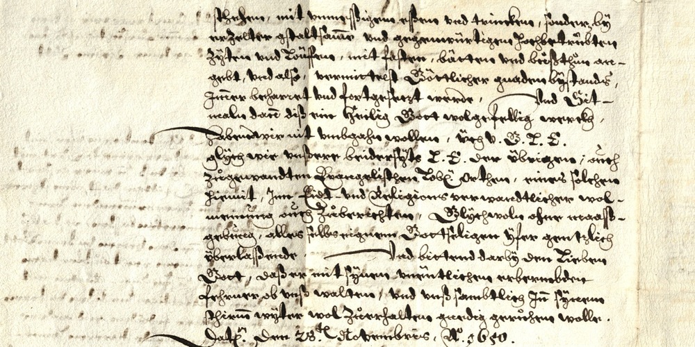 Bürgermeister und Rat der Stadt Zürich halten die St.Galler und ihre Bevölkerung im Jahr 1650 dazu an, die neue Jahrhunderthälfte als Chance zu sehen und sich gottgefälliger zu verhalten